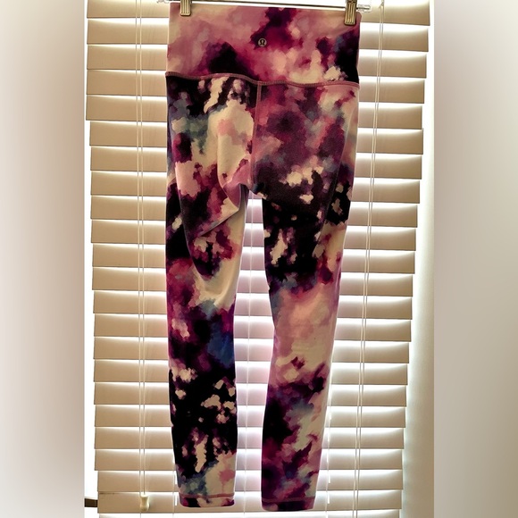 Lululemon High Times Pant watercolor paint blooming pixel tie dye pink purple - Picture 15 of 16